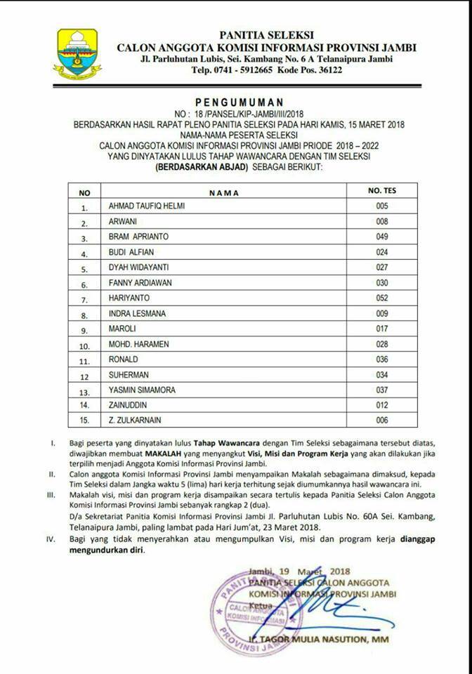 15 Peserta Calon KIP Lulus Test Wawancara