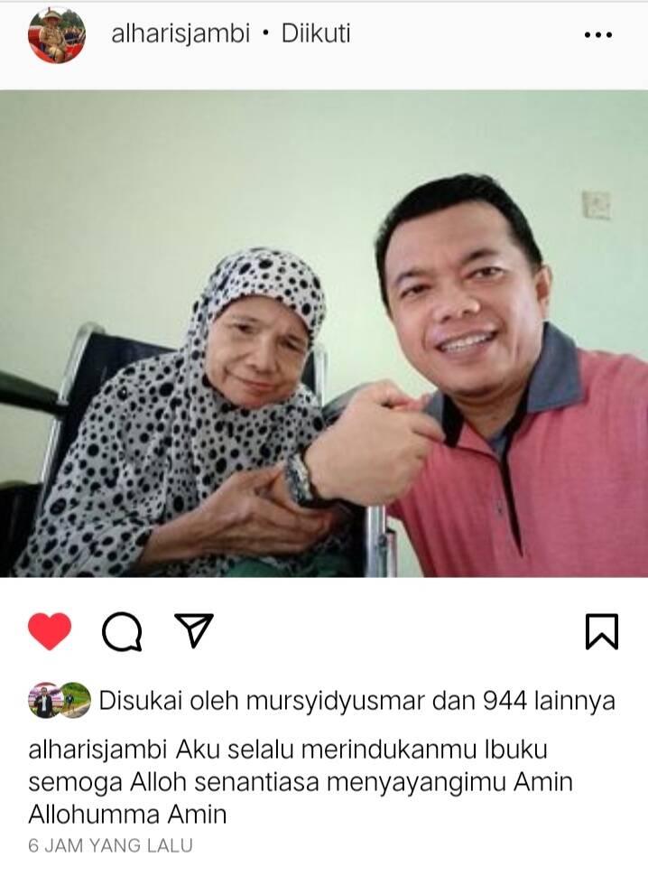 5 Bulan Berlalu, Al Haris Ungkap Rasa Rindu ke Almarhumah Hj. Zuriah, Mengingatkan Kita Semua Betapa Mulianya Sosok Ibu