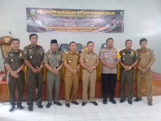 Aparatur Satpol PP Sarolangun Gelar Pelatihan Gabungan
