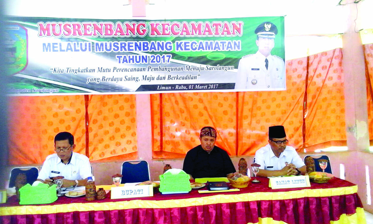 Asisten 1 Azrian Buka Musrenbang Kecamatan Limun