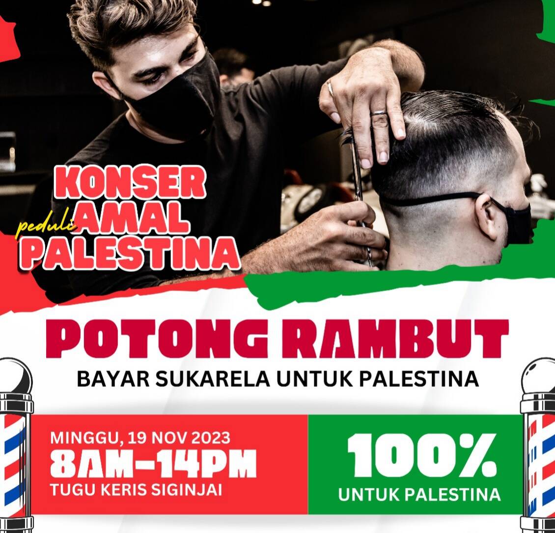 Bentar Lagi! Konser Amal Peduli Palestina di Tugu Keris Siginjai, Menarik sampai Potong Rambut Bayar Suka-suka
