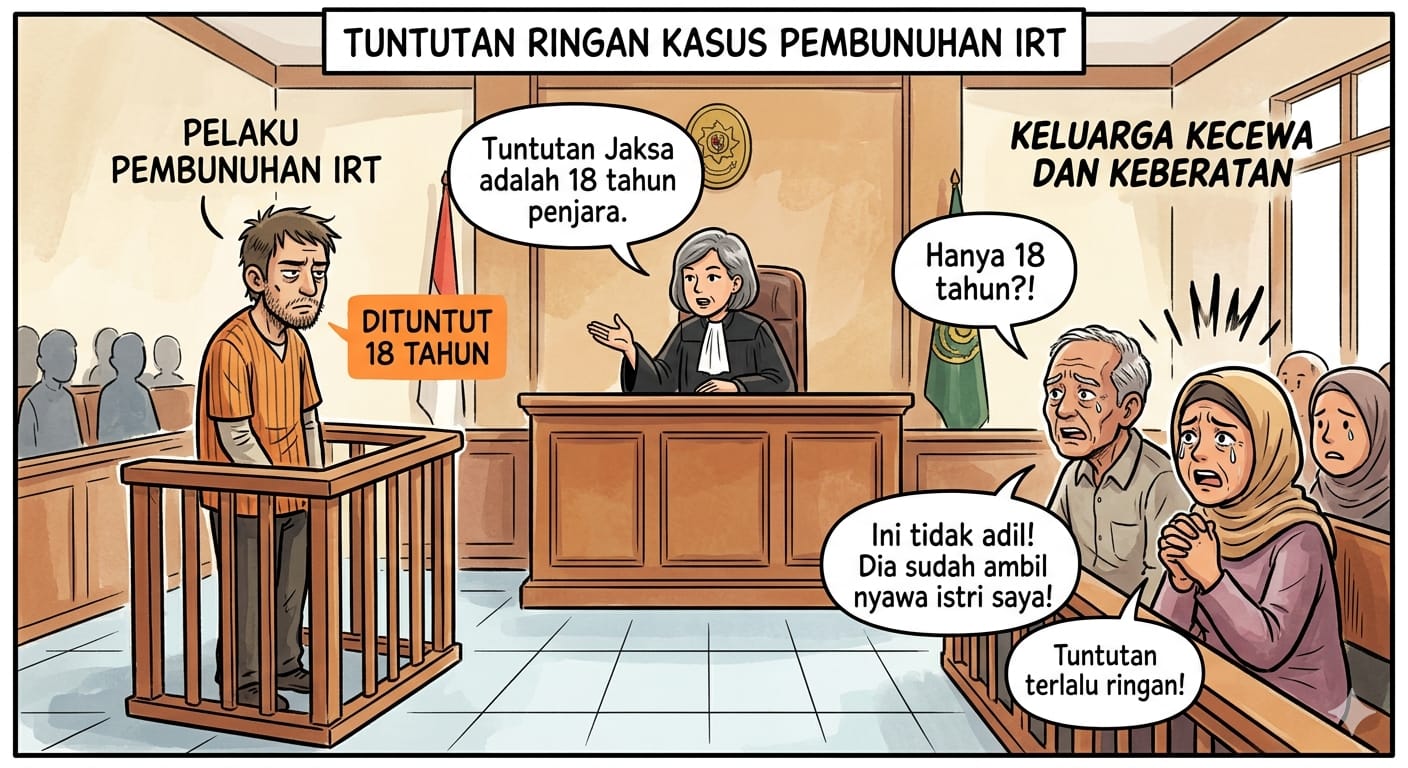 Berharap Hukuman Mati, Ternyata Pembunuh IRT Hanya Dituntut 18 Tahun