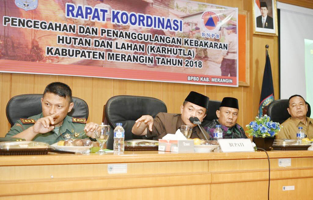 Bupati Merangin Buka Rakor Karhutla 2018