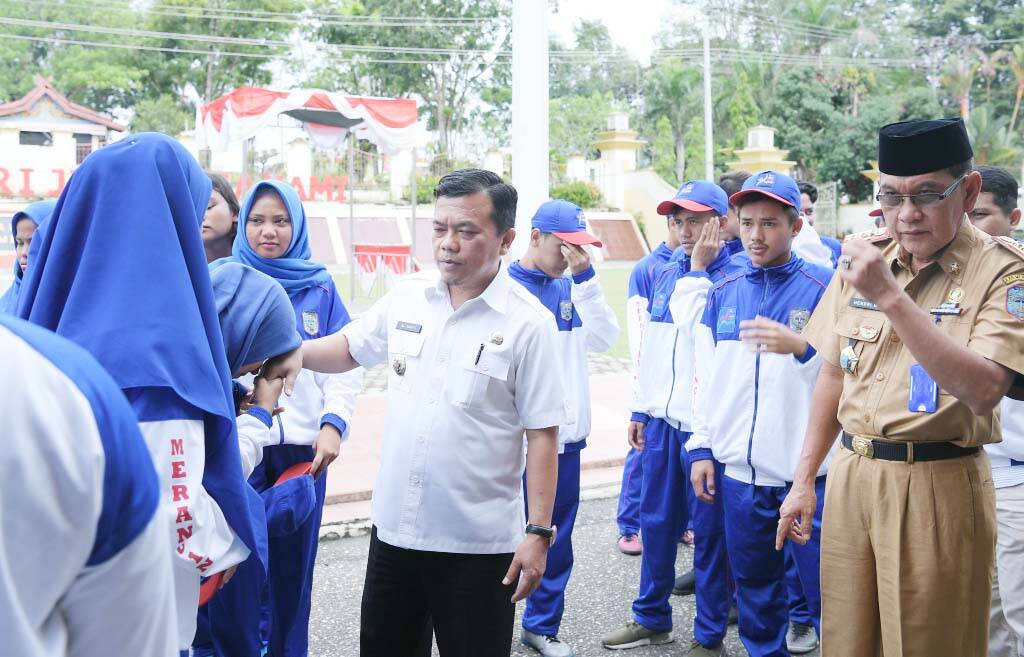 Bupati Merangin Lepas Cabang Futsal dan Dramband Untuk Mengikuti Porprov Jambi 2018 di Kota Jambi
