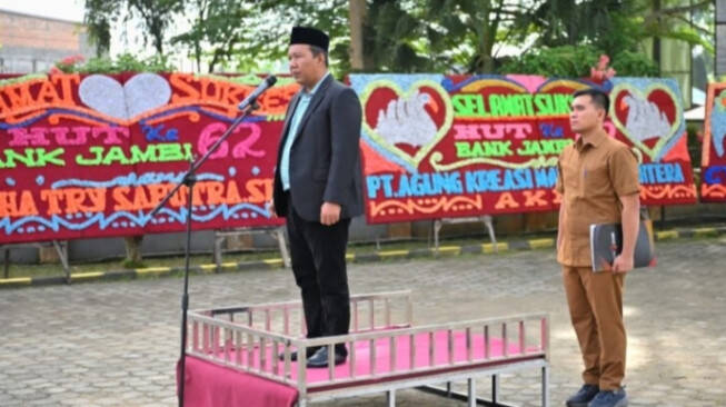 Bupati Tanjabtim Pimpin Upacara HUT ke 62 Bank Jambi