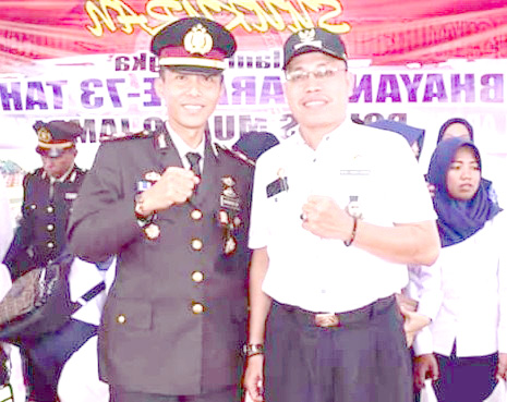 Camat Sekernan Hadiri HUT Bhayangkara ke 73