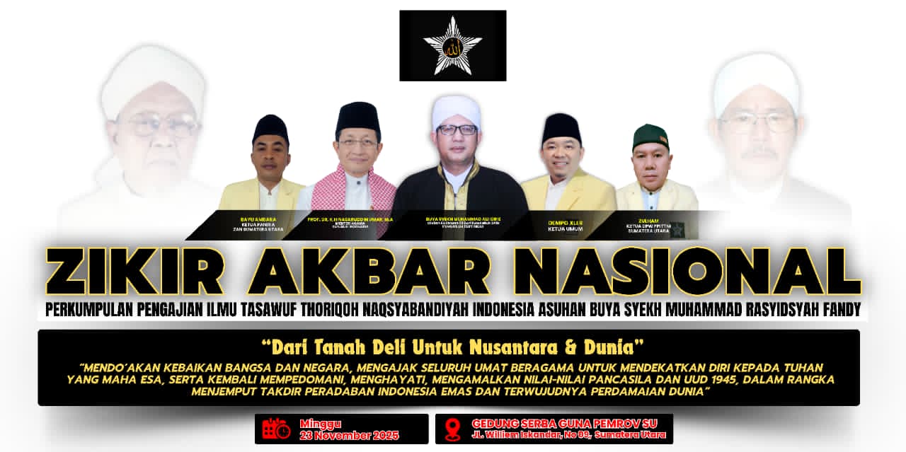 Dari Medan, Tanah Deli Untuk Nusantara dan Dunia, Zikir Akbar Nasional Siap Menggema