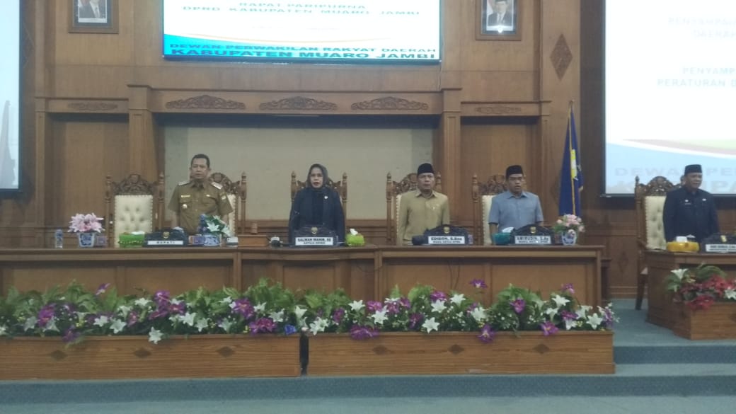 DPRD Muaro Jambi Menggelar Rapat Paripurna Dalam Rangka Penyampaian Resmi Empat Ranperda Tahun 2019