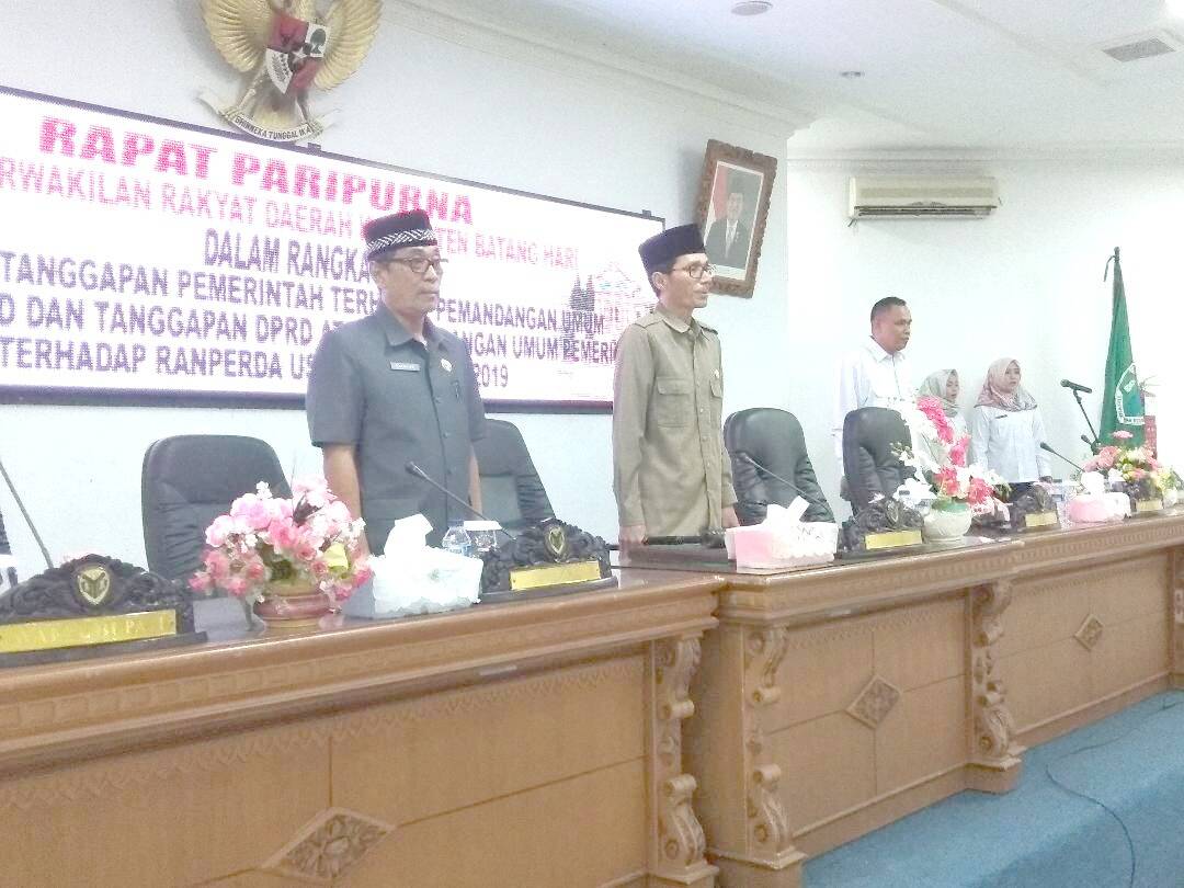 Eksekutif Berikan Tanggapan Atas Pandangan Fraksi DPRD Batanghari