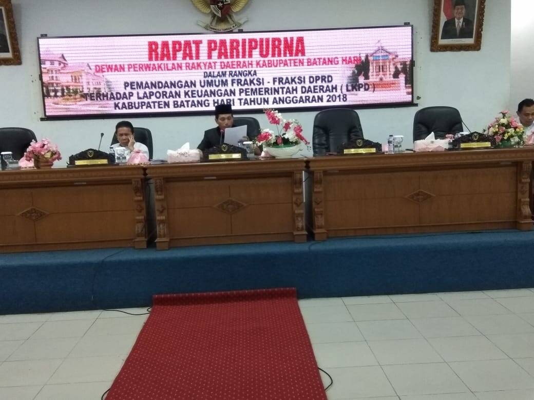 Fraksi Partai PAN Tidak Berikan Tanggapan Pandangan Umum LKPD Batanghari