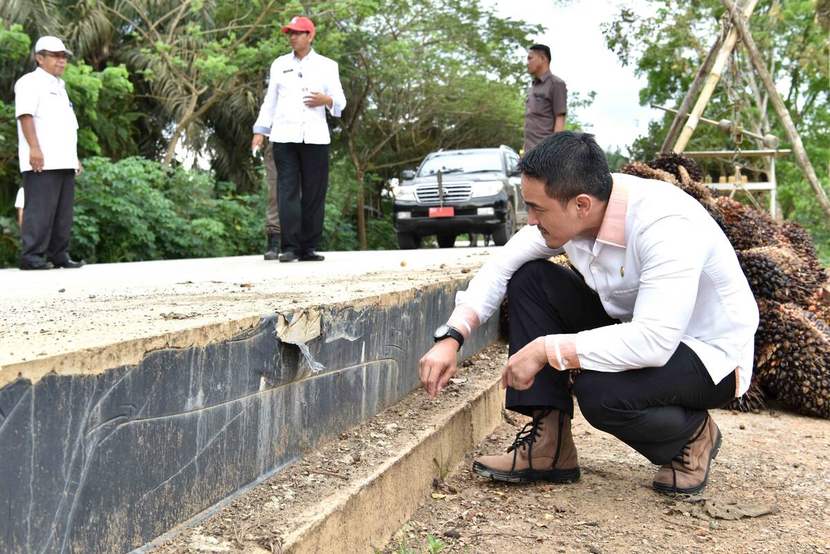 Gubernur Kembali Tinjau Pembangunan Jalan Nasional Di Sabak