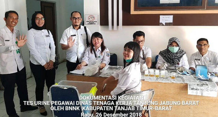Hari Pertama Pasca Libur Natal, 330 PNS di 7 OPD Tanjab Barat Dites Urine