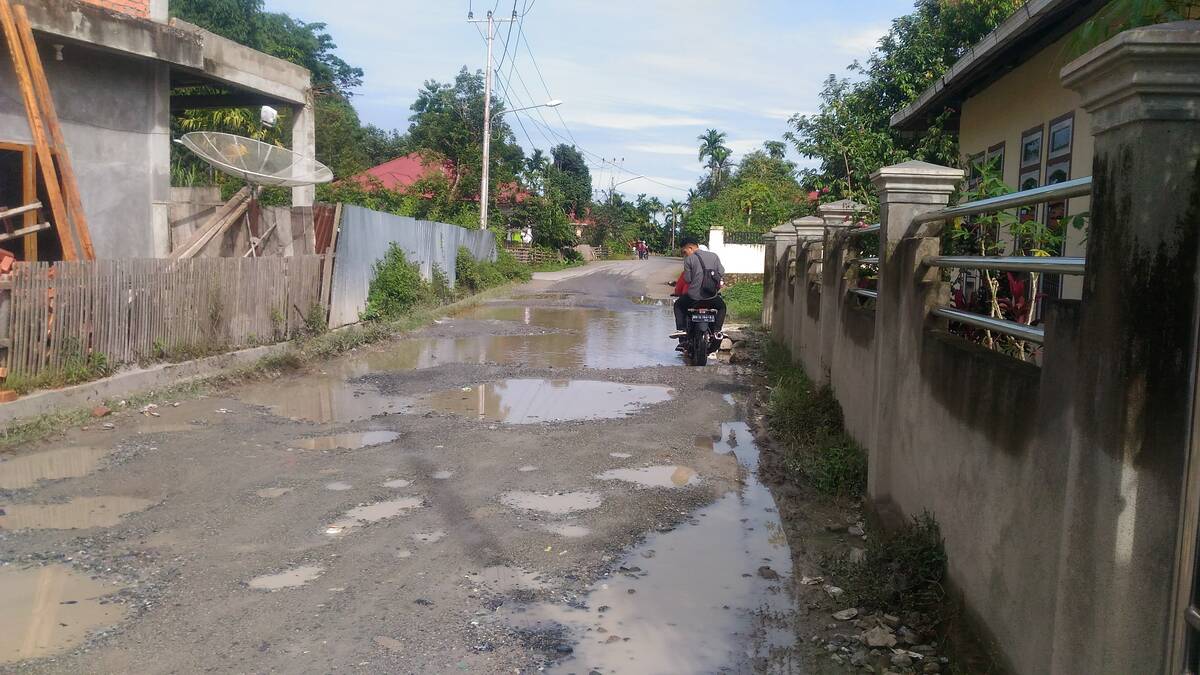 Jalan Lintas Desa Koto Padang, Rusak Parah