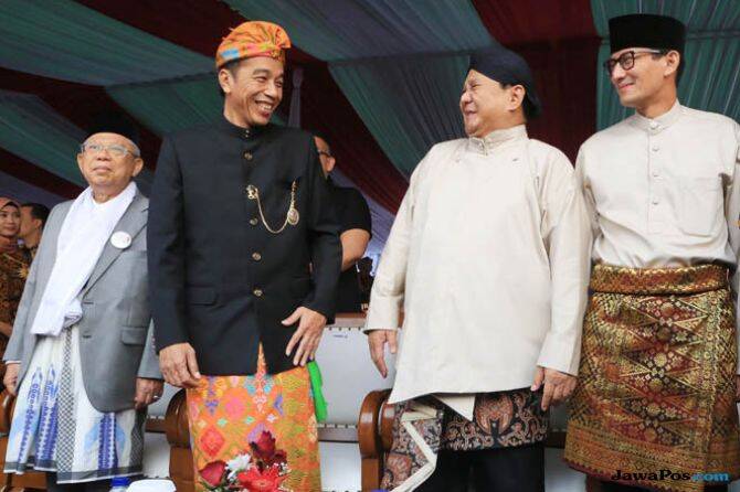 Jokowi-Ma&#8217;arif dan Prabowo Sandi Hadiri Deklarasi Damai