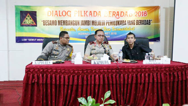 Kapolda Hadiri Dialog Pilkada Beradab Di Kerinci