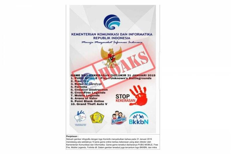 Kominfo Bantah Akan Blokir Game Online Akhir Januari