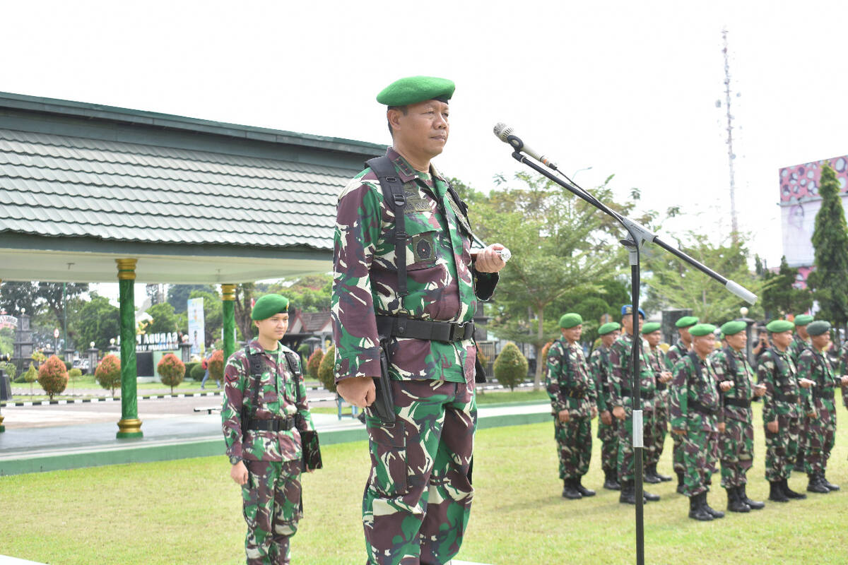 Korem 042/Gapu Gelar Pasukan Dalam Rangka Antisipasi Bangsit Jelang Penetapan Hasil Penghitungan KPU Pusat