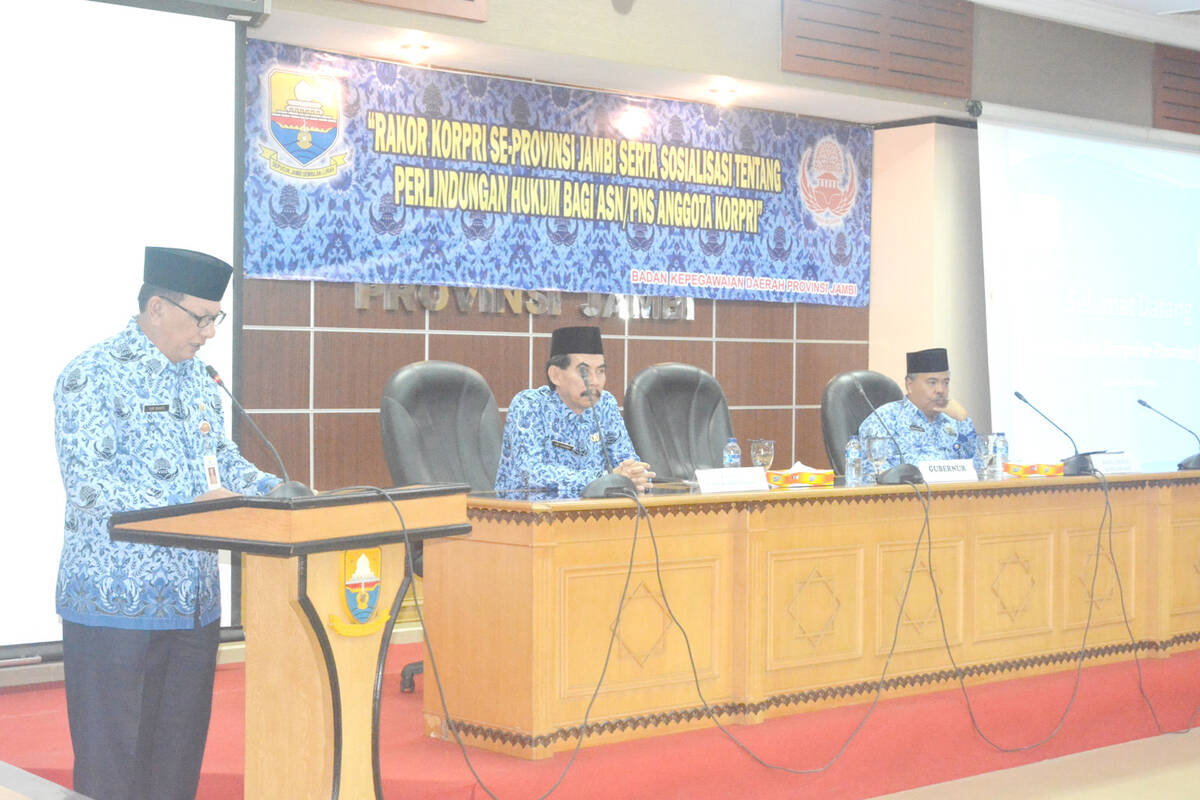 Korpri Gelar Rakor Dan Sosialisasi Perlindungan Hukum Bagi ASN, Sekda Harap Rakor Hasilkan Rekomendasi Perlindungan Hukum bagi ASN