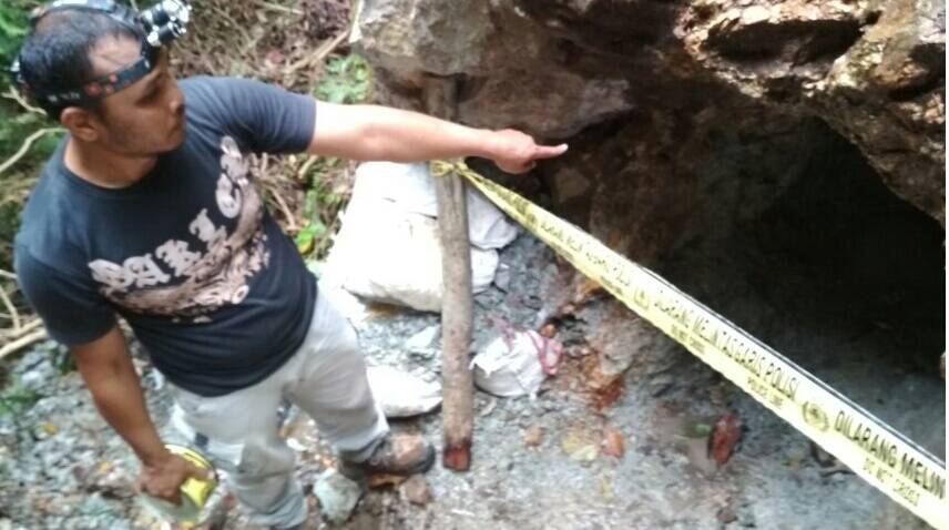 Lokasi PETI Ilegal Talang lindung, di Polis Line