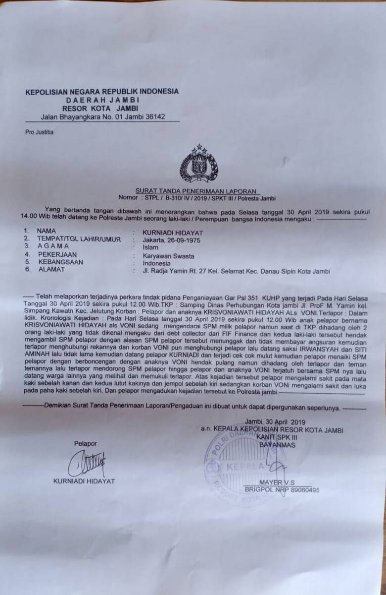 LPKNI Polisikan Debt Collector di Jambi