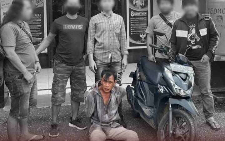 Maling Motor Depan Unja Diamuk Warga, Ini Tampangnya