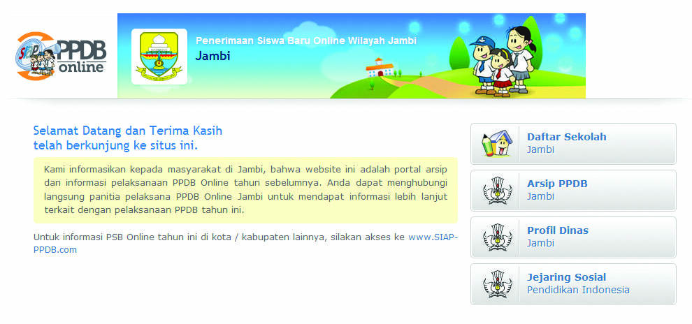PPDB di Provinsi Jambi 1-6 Juli