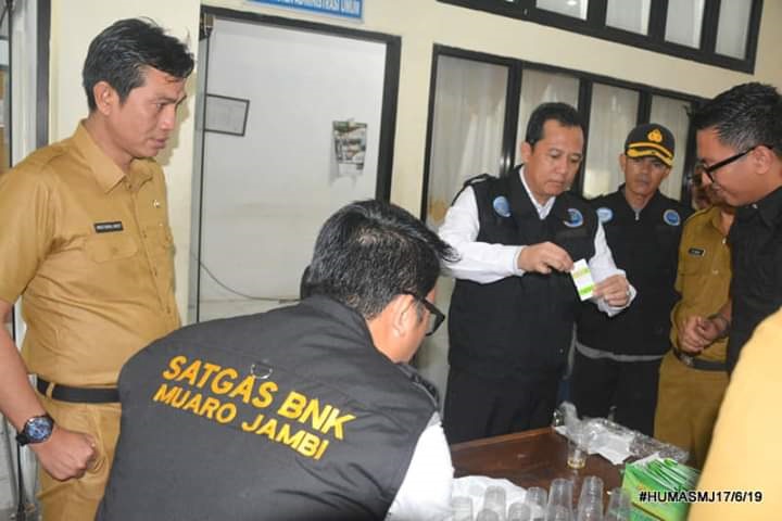 Wabub, Sekda dan Jajarnya Ikut Tes Urine, Digelar di Kator Kabupaten Muaro Jambi