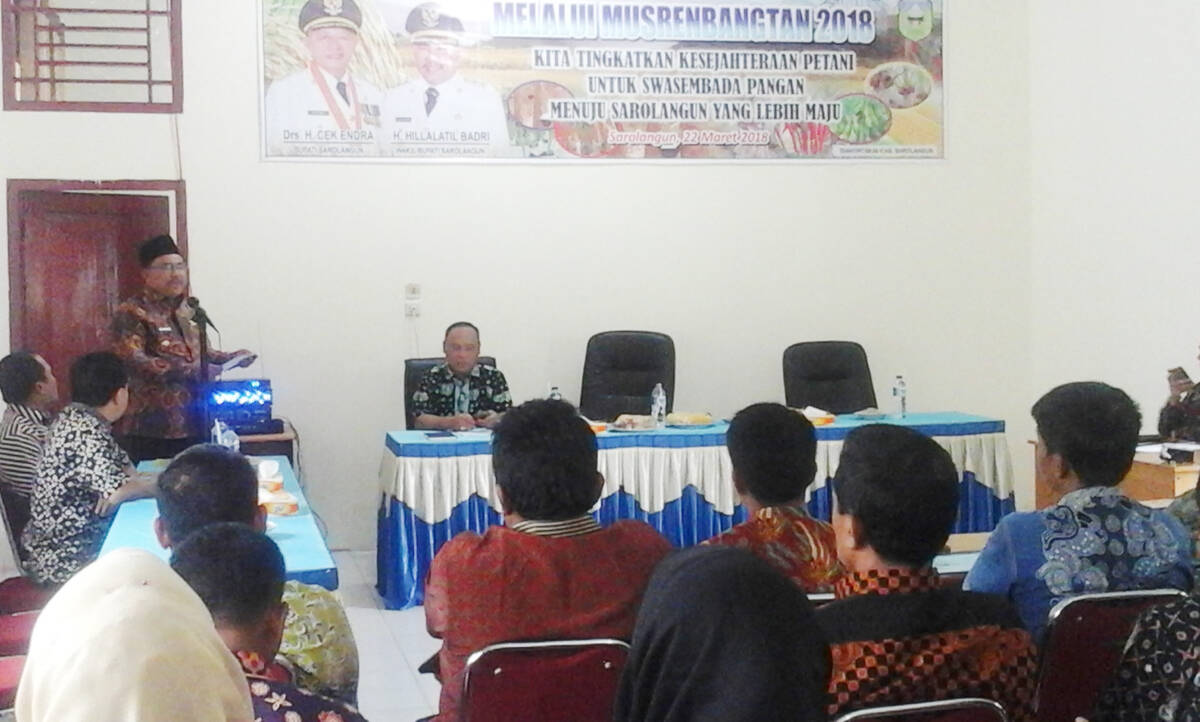 Wabup H Hilallatil Badri Buka Musrenbangtan 2018
