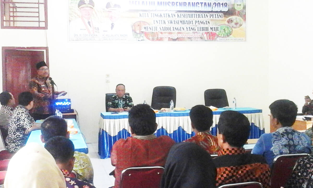 Wabup H Hilallatil Badri Buka Musrenbangtan 2018