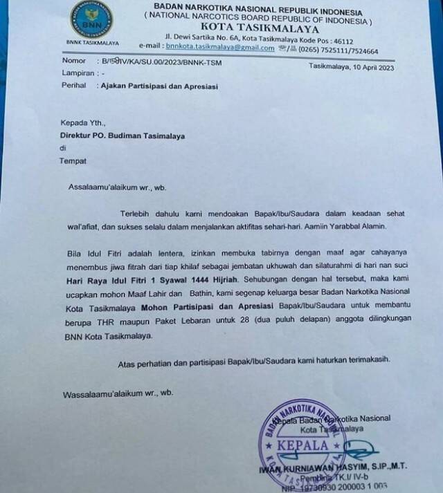 Waduh! Minta THR, BNN Dikirim Pisang Setandan dan Uang Mainan oleh Pelajar Nahdlatul Ulama